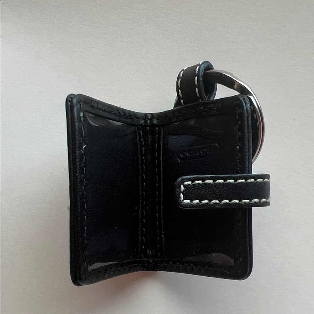 Vintage Coach Picture Frame Bag Charm-Black Key Holder with Pink Heart Accent - Picture 4 of 16